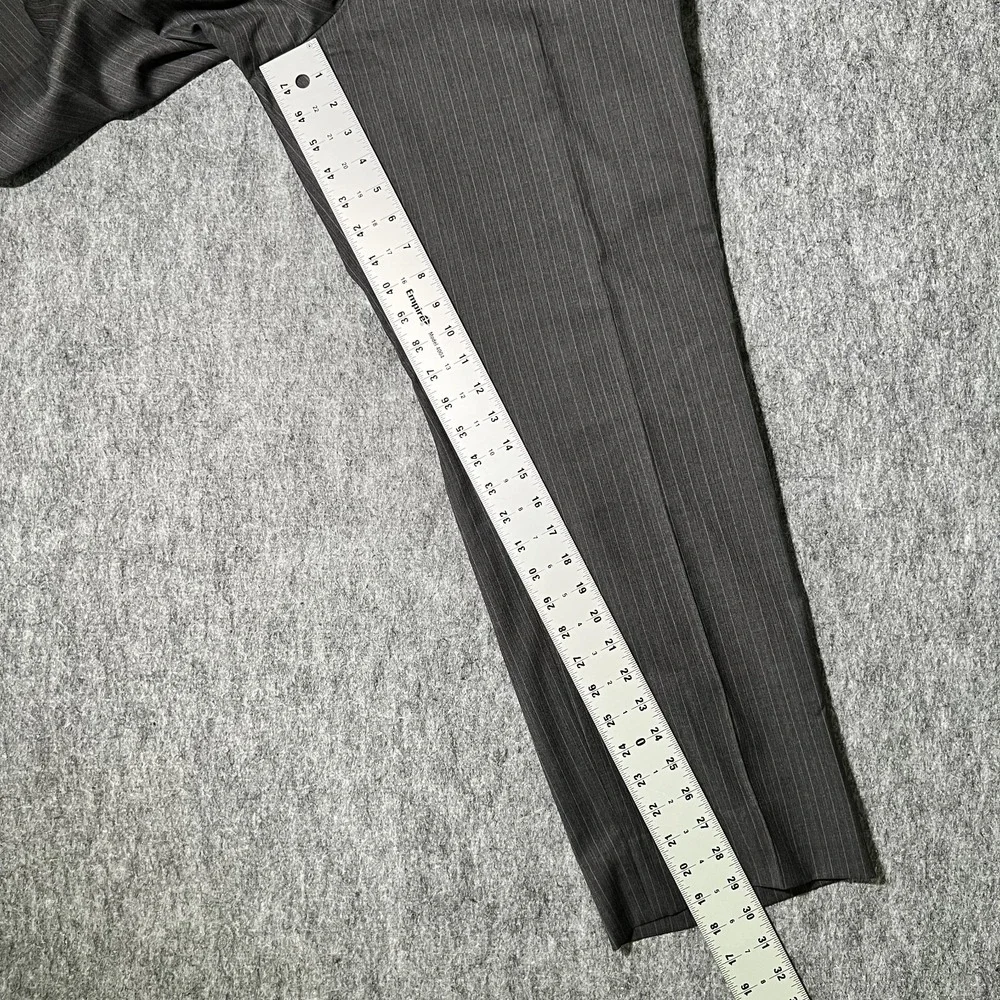 Brooks Brothers 1818 Fitzgerald Pants Men 37 X 29 Black Wool Pin Striped Italy